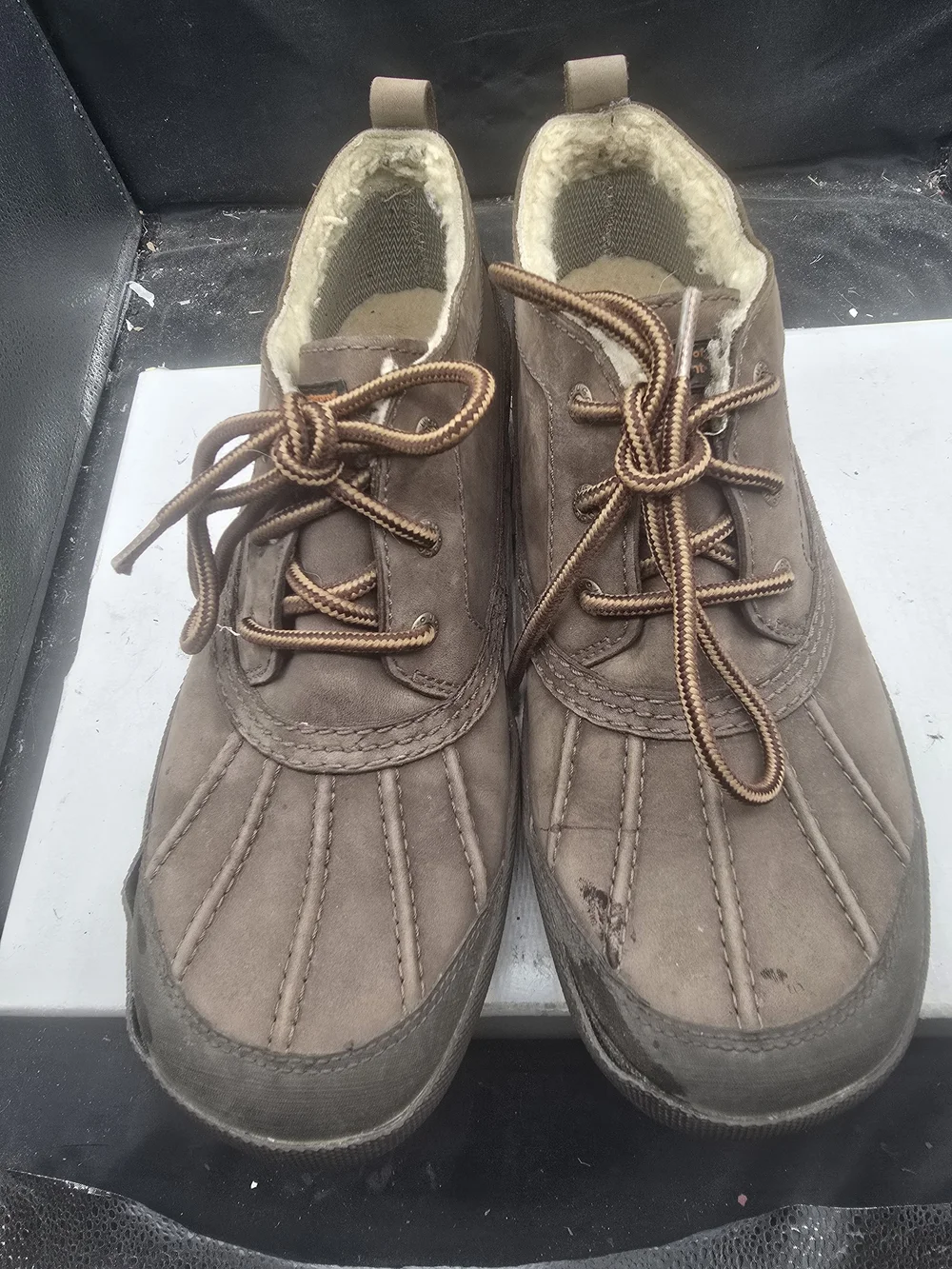UGG Men's Brown Lace-Up Shearling-Lined Rain & Snow Boots